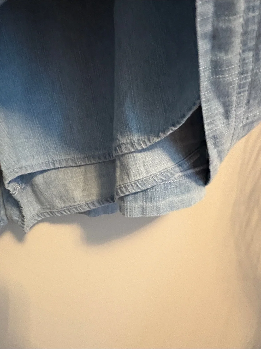 entro Light Blue Pleated Denim Looking Elastic Waist Skirt NWOTS - Picture 7 of 8